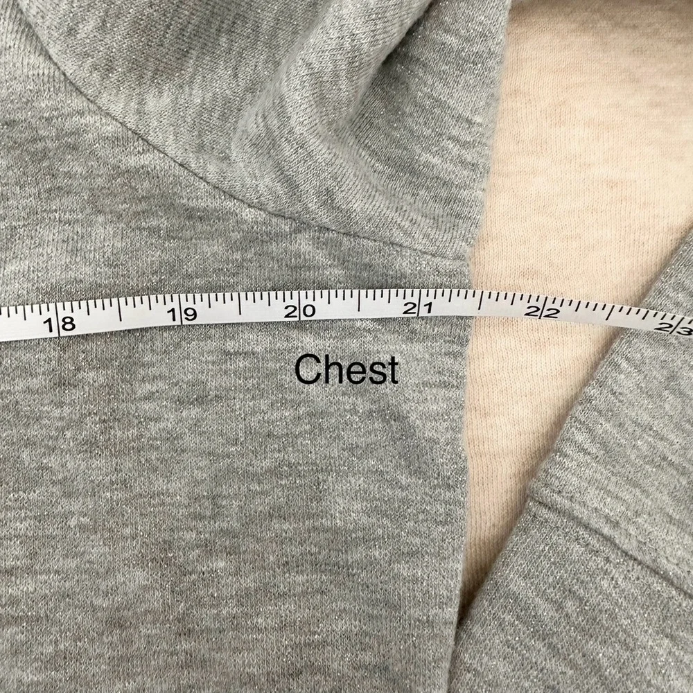 Crown & ivy Women’s Gray Cotton Crewneck Long Sleeve Sweater Size L - Picture 6 of 10